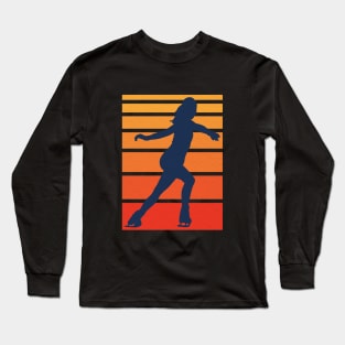 Vintage Ice Skating Silhouette Long Sleeve T-Shirt